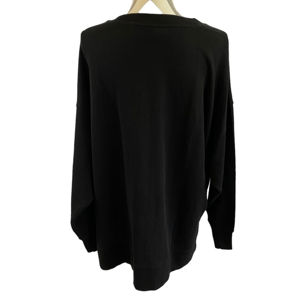 Cabana By Crown & Ivy Womens Black Knit Pullover Sweatshirt Sz L Soft - Picture 2 of 6